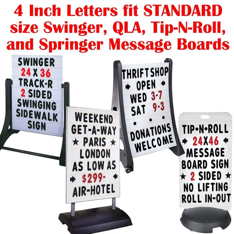 KitAbility Get Social 4 Inch Set for White Message Board Sidewalk Signs, Includes Emoji, Symbols, Additional Punctuation, and Arrows - Image 4